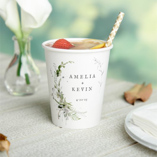 Datum van de speciale namen Elegant Earthy Greener Papieren Bekers (Insitu)