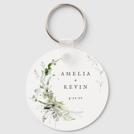 Datum van de speciale namen Elegant Earthy Greener Sleutelhanger (Voorkant)