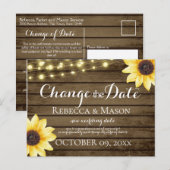 Datum van verandering: Zonnebloemen, Barn Wood en  Briefkaart (Voorkant / Achterkant)