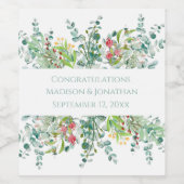 Datum van Waterverf Eucalyptus Wijn Etiket (Enkel label)