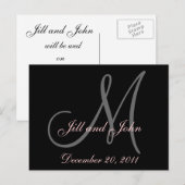 Datum, voornamen en Initiaal Monogram Briefkaart (Voorkant / Achterkant)