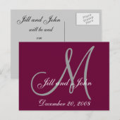 Datum, voornamen en Initiaal Monogram Briefkaart (Voorkant / Achterkant)