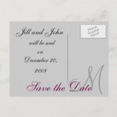 Datum, voornamen en Initiaal Monogram Briefkaart (Achterkant)