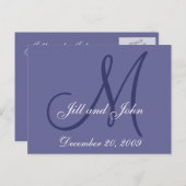 Datum, voornamen, Initiaal Monogram De datum opsla Aankondigingskaart (Voorkant / Achterkant)