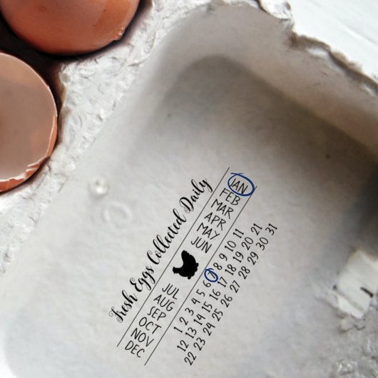 Datum waarop de eieren zijn geleverd Rubber Box St Rubberstempel