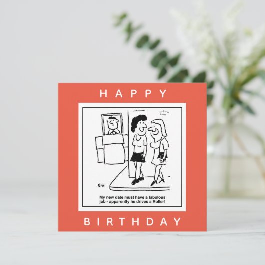 Datum waarop een Cartoon met wielaandrijving rijdt Kaart (Staand voorkant)