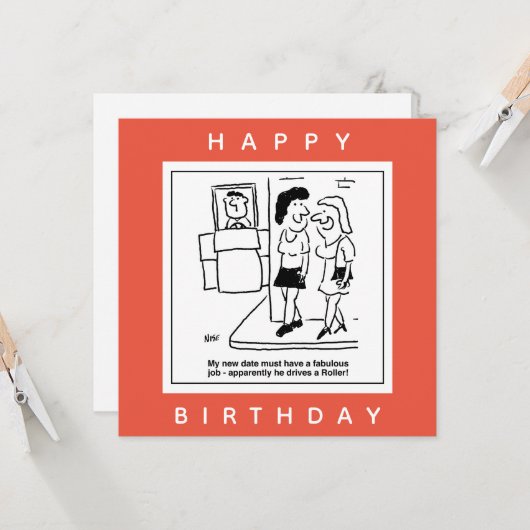 Datum waarop een Cartoon met wielaandrijving rijdt Kaart (Voorkant / Achterkant in situ)