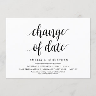 Datum wijzigen, bruiloft Datum wijzigen Kaart