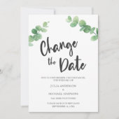 Datum wijzigen Eucalyptus uitgesteld geannuleerd Kaart (Voorkant)