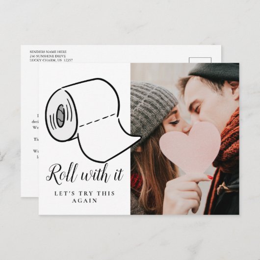 Datum wijzigen Foto Uitgesteld Geannuleerd Eveneme Briefkaart (Voorkant / Achterkant)