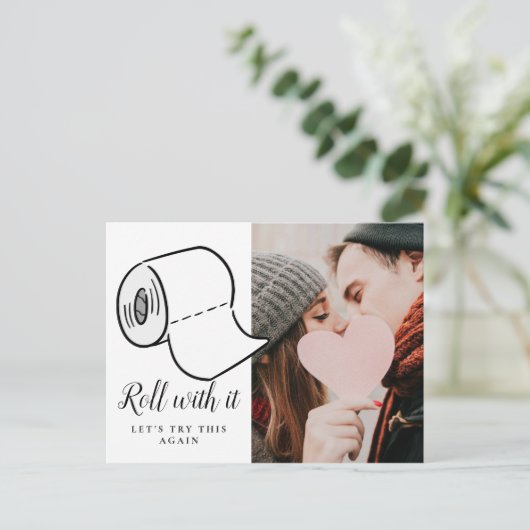 Datum wijzigen Foto Uitgesteld Geannuleerd Eveneme Briefkaart (Staand voorkant)