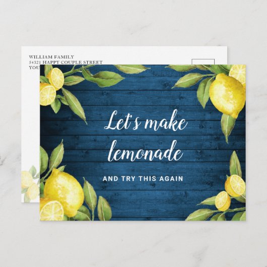 Datum wijzigen Geannuleerde evenement Uitgestelde  Briefkaart (Voorkant / Achterkant)