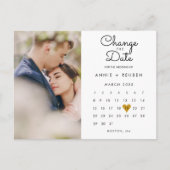 Datum wijzigen Kalender Goud Hart Foto Briefkaart (Voorkant)