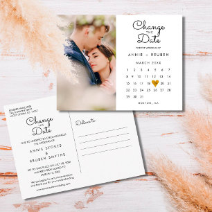 Datum wijzigen Kalender Goud Hart Liefde Foto Briefkaart