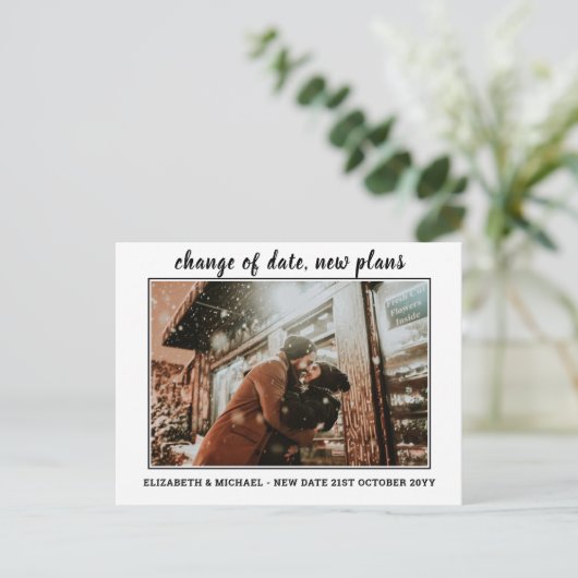 Datum wijzigen Nieuwe plannen  BEGROTING Foto Huwe Briefkaart (Staand voorkant)