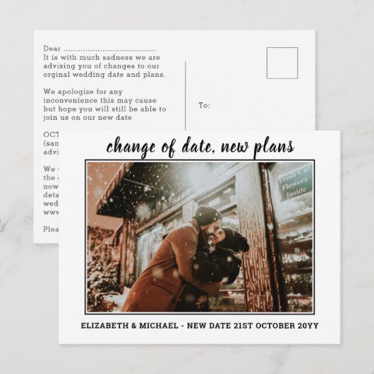 Datum wijzigen Nieuwe plannen  BEGROTING Foto Huwe Briefkaart (Voorkant / Achterkant)