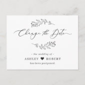 Datum wijzigen Uitgesteld Eenvoudig Handgetekende  Briefkaart (Voorkant)