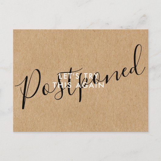 Datum wijzigen Uitgesteld Geannuleerd Evenement Ru Aankondigingskaart (Voorkant)