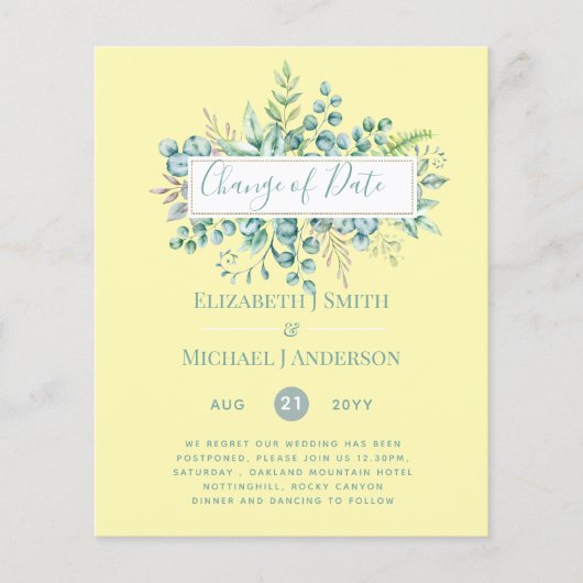 Datum Wijziging Plannen Groene Eucalyptus Evenemen (Voorkant)