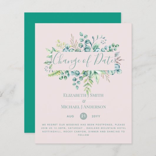 Datum Wijziging Plannen Groene Eucalyptus Evenemen (Voorkant / Achterkant)