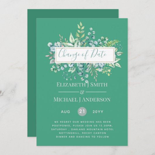 Datum Wijziging Plannen Groene Eucalyptus Evenemen (Voorkant / Achterkant)