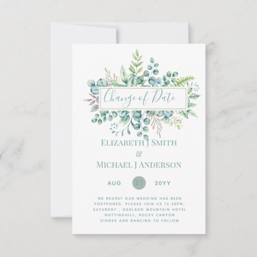 Datum Wijziging Plannen Groene Eucalyptus Evenemen (Voorkant)