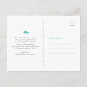 Datumfototypografie turquoise afstuderen opslaan uitnodiging briefkaart (Achterkant)