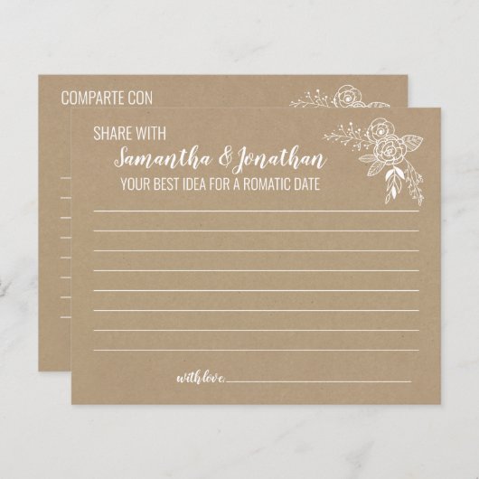 Datumidee delen vrijgezellenfeest engels spaans sp (Voorkant / Achterkant)