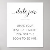 Datumidee voor getrouwd paar Elegante Bruidsdouche Poster (Voorkant)