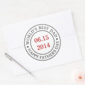  datums aanpassen - Fijne Vaderdag Ronde Sticker (Envelop)