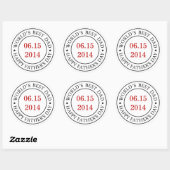  datums aanpassen - Fijne Vaderdag Ronde Sticker (Vel)