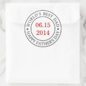  datums aanpassen - Fijne Vaderdag Ronde Sticker (Tas)