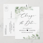 Datumwijzigingsplan Eucalyptus Groen Succulent Briefkaart (Voorkant / Achterkant)