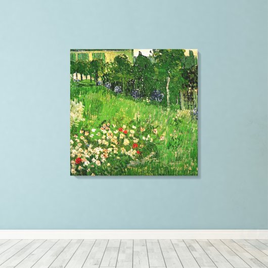 Daubigny's Garden van Van Gogh Canvas Afdruk (Insitu (Houten vloer))