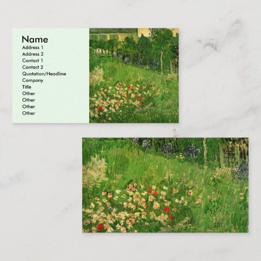 Daubigny's Garden van Vincent van Gogh, Le Jardin Visitekaartje (Voorkant / Achterkant)
