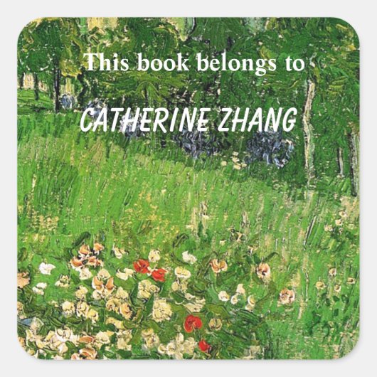 Daubigny's Garden, Vincent van Gogh Vierkante Sticker (Voorkant)