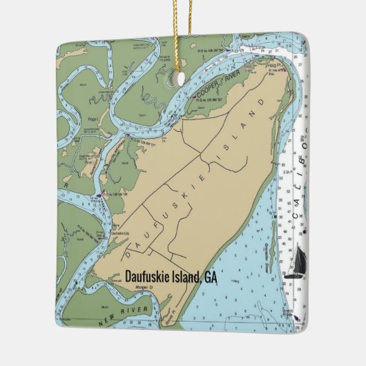 Daufuskie Island Georgia Keramisch Ornament (Links)