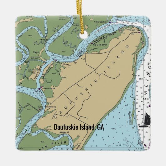 Daufuskie Island Georgia Keramisch Ornament (Voorkant)