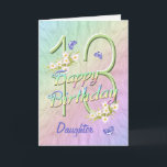 Daughter 13th Birthday Butterfly Garden Kaart<br><div class="desc">Een regenboog van kleuren,  roze bloemen en lavender vlinders vult deze 13de Happy Birthday-kaart met plezier voor de dochter. De voornaam en de binnenzijde mogen gepersonaliseerd zijn met behulp van de sjabloon die wordt verstrekt. Origineel ontwerp van Anura Design Studio.</div>