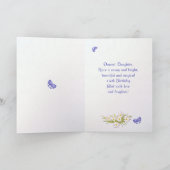Daughter 14th Birthday Butterfly Garden Card Kaart (Binnen)