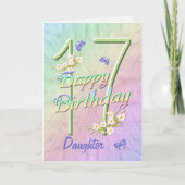 Daughter 17th Birthday Butterfly Garden Card Kaart (Voorkant)