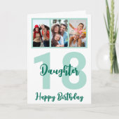 Daughter 18th Birthday Modern Script Photo Collage Kaart (Voorkant)