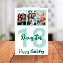 Daughter 18th Birthday Modern Script Photo Collage