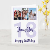 Daughter 18th Birthday Paars Script Photo Collage Kaart (Gele Bloem)