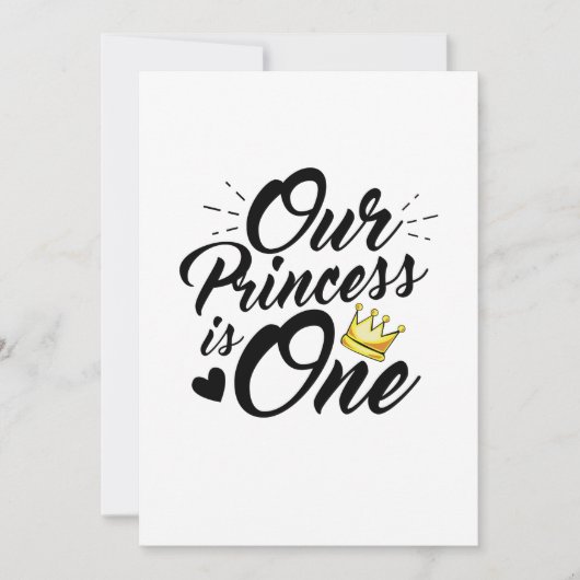 Daughter 1st Birthday Moms Dads Princess Save The Date (Voorkant)