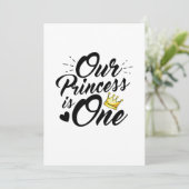 Daughter 1st Birthday Moms Dads Princess Save The Date (Staand voorkant)