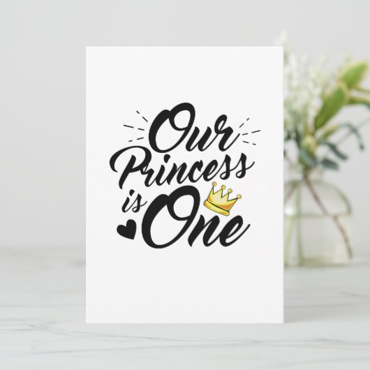 Daughter 1st Birthday Moms Dads Princess Save The Date (Staand voorkant)