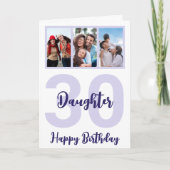 Daughter 30th Birthday Modern Script Photo Collage Kaart (Voorkant)