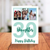 Daughter 30th Birthday Modern Script Photo Collage Kaart