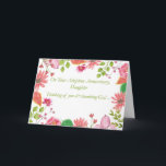 Daughter Adoption Jubileum Waterverf Flowers R Kaart<br><div class="desc">Gefeliciteerd je dochter met haar Jubileum over adoptie. Waterverf bloemen en een religieuze boodschap om samen een heel gelukkige dag te vieren en te onthouden.</div>